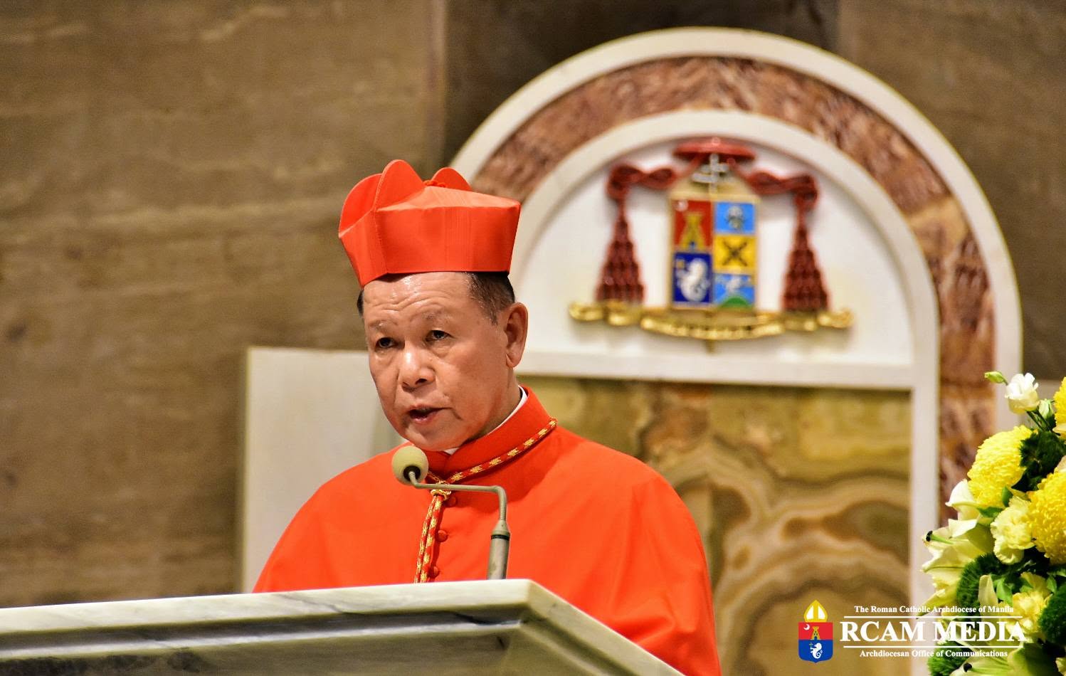 His Eminence Jose F. Cardinal Advincula Jr. addresses the faithful during the anniversary celebration, in a gathering centered on prayer, gratitude and enduring friendship.