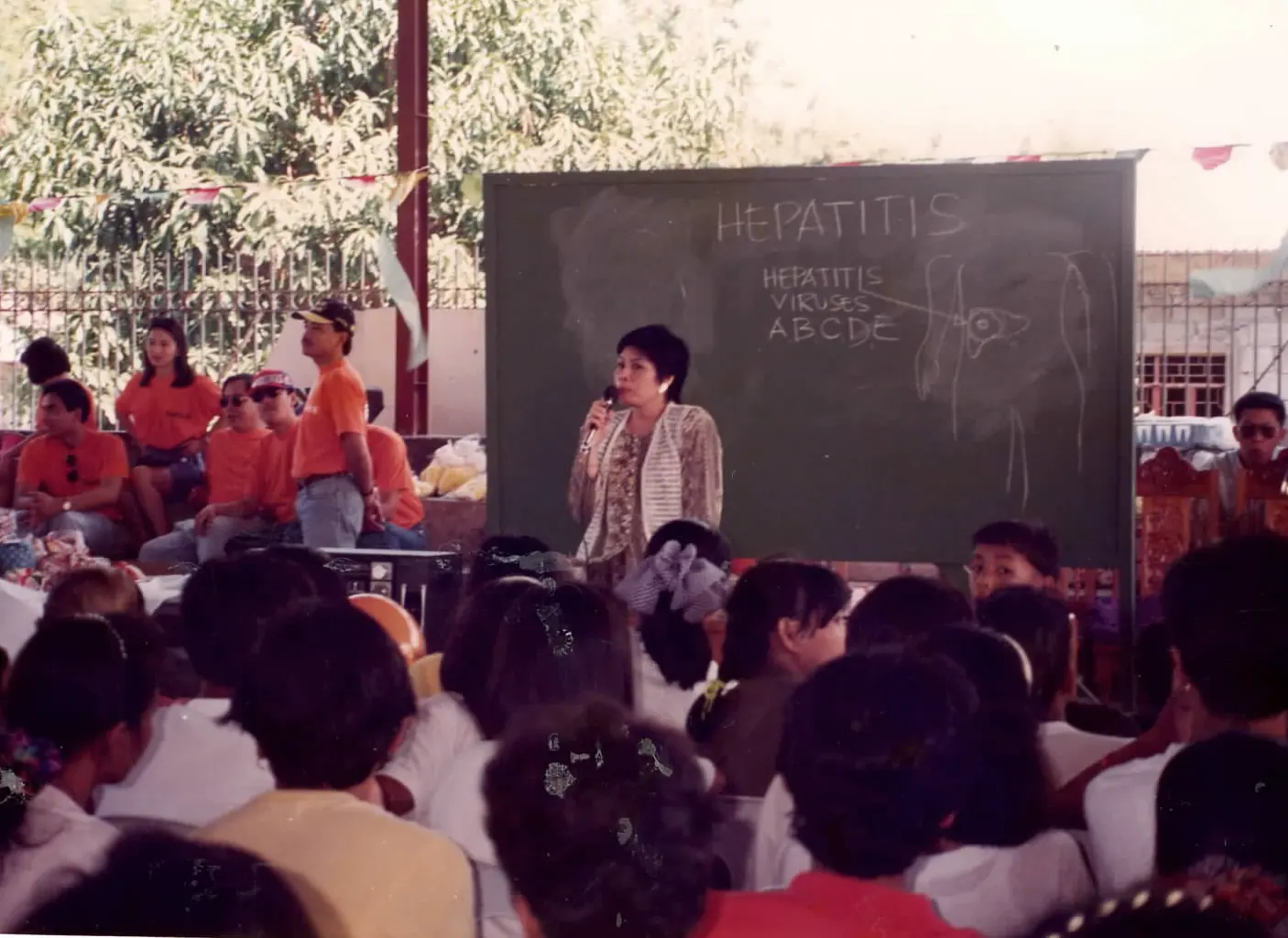 Community health education session during a Sacred Heart medical mission