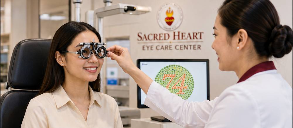 Eye care and visual testing service at Sacred Heart.
